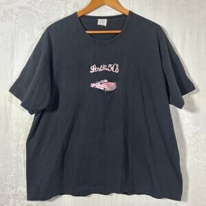 VTG Lost in the 50s T Shirt 2X Black Single Stitch USA Made Pink Convertible